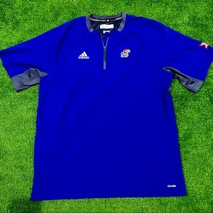 Men’s Adidas Kansas Jayhawks 1/4 Zip Pullover XL